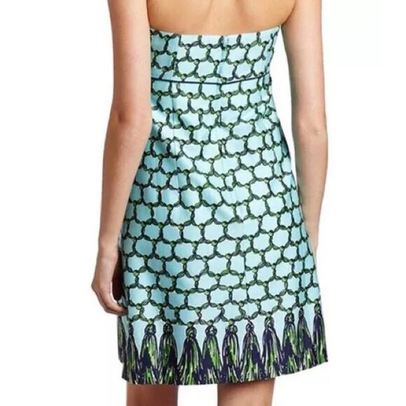 Lilly‎ Pulitzer Bowen Cameo White Macrame Me Print Strapless Dress Size 8 - Picture 2 of 10